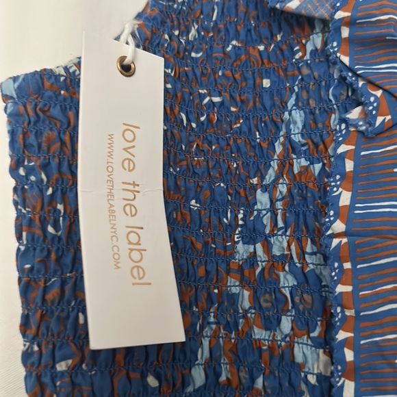 Love the Label Blue Ruffled V-Neck Blouse Tank - Picture 6 of 7